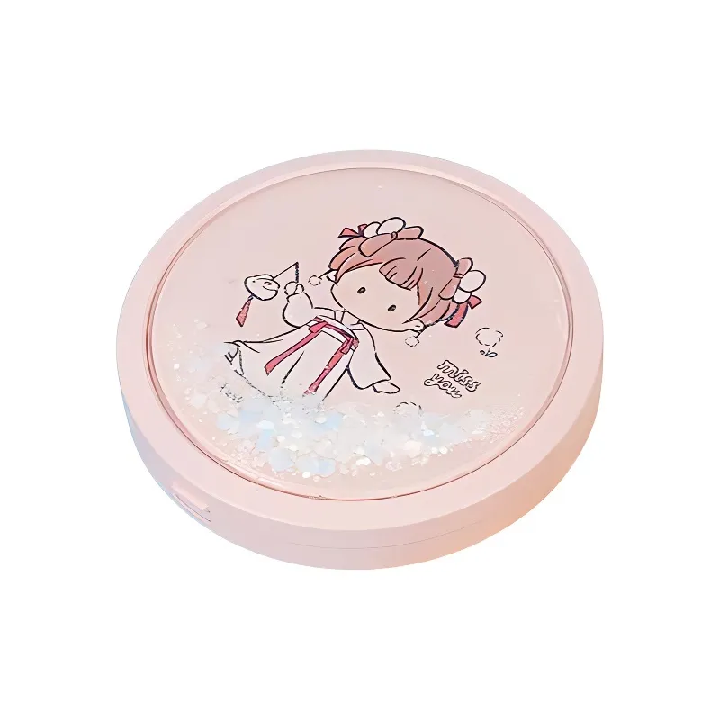 Gentle Welcome Cute Tricolor Glossy Sandblasted Finish With Light Amplification Make Up Mirrors Portable-4