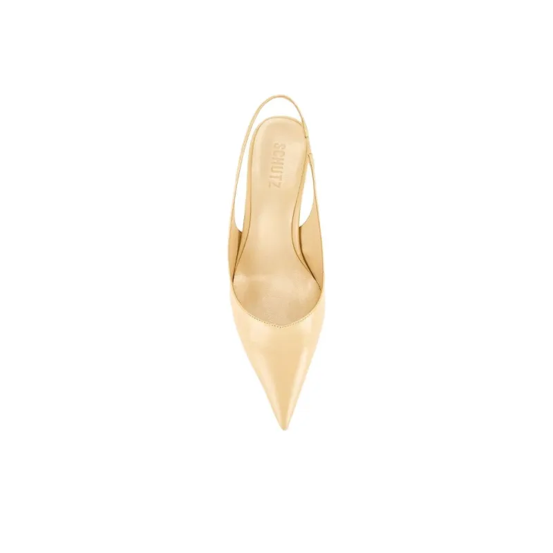 Schutz Lexi Irregular Heel High Heels 7cm Women's Beige-5