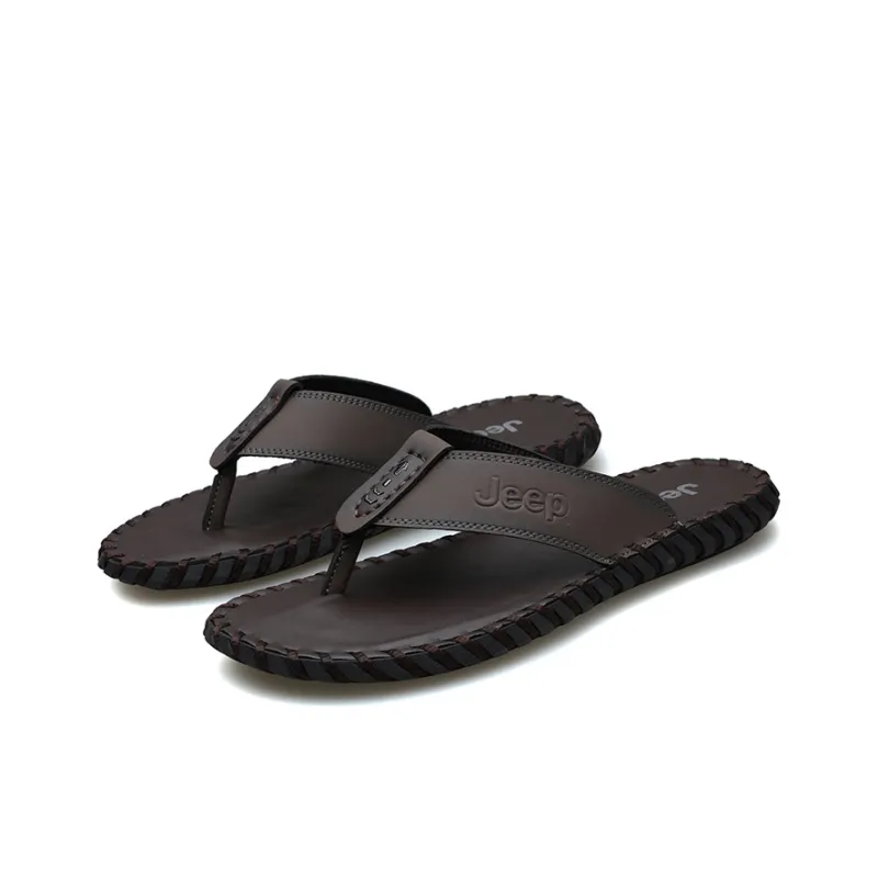 Jeep Rubber Sole Odor Resistant Slip Resistant Flip Flops Unisex-14