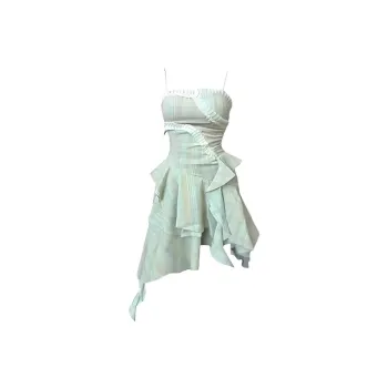 GUOZHEN Slip Dresses Women's Light Green