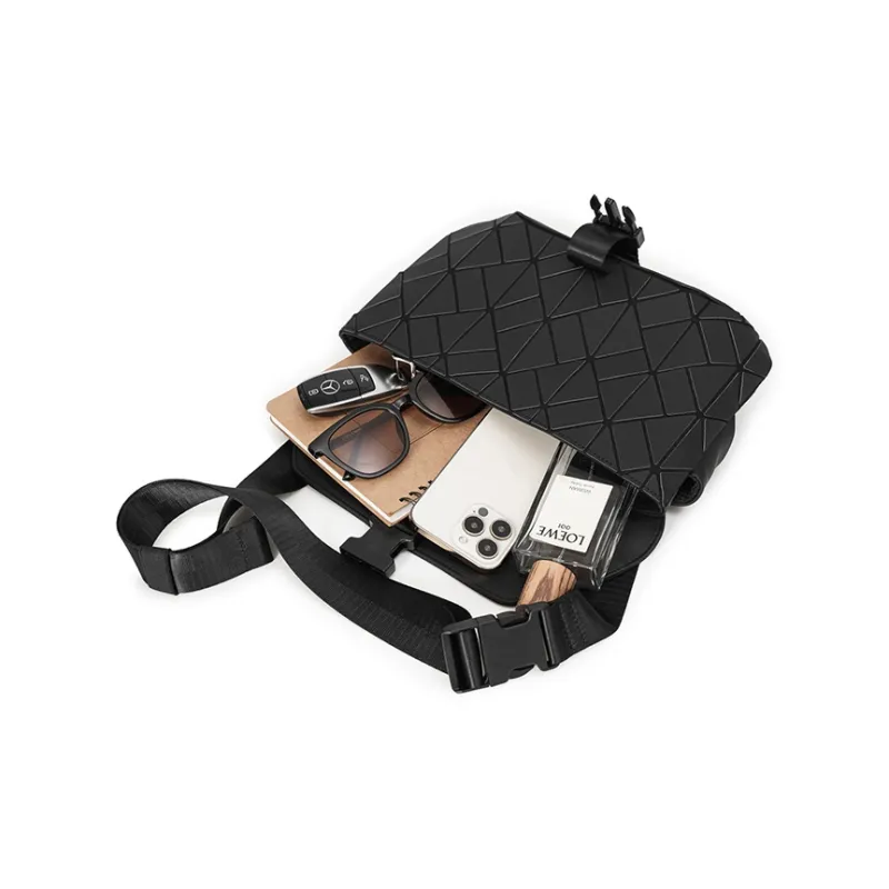 Mulinsen PU Messenger Bag, Crossbody Bag, Shoulder Bag Unisex Black-2
