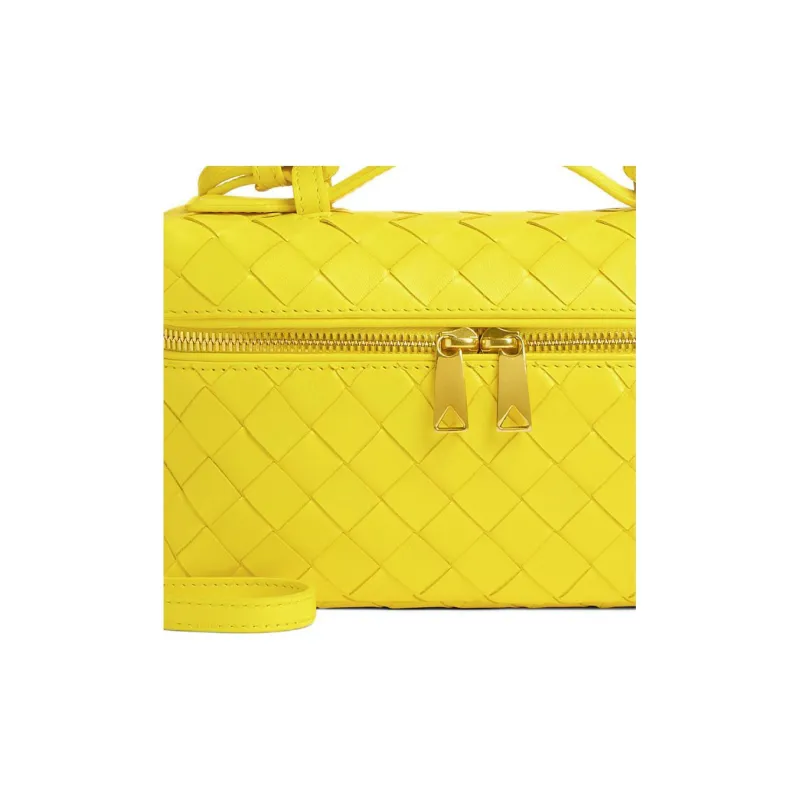 Bottega Veneta Intrecciato Calfskin One Shoulder Handbag Women's Sulfur Color-4