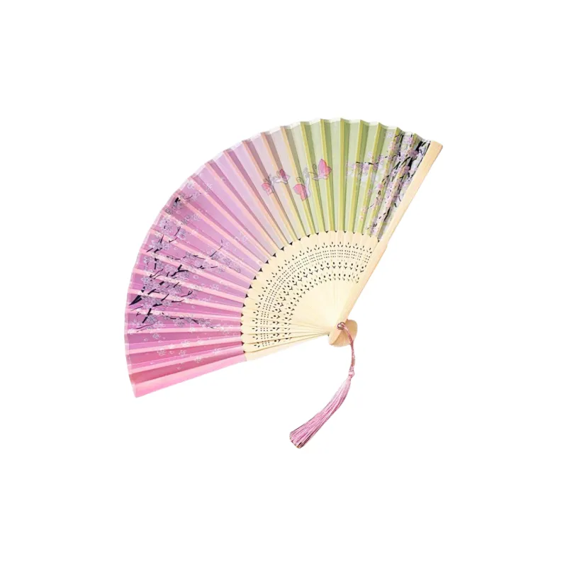JINGDI Twill Damask And Silk Foldable Small Fan-10