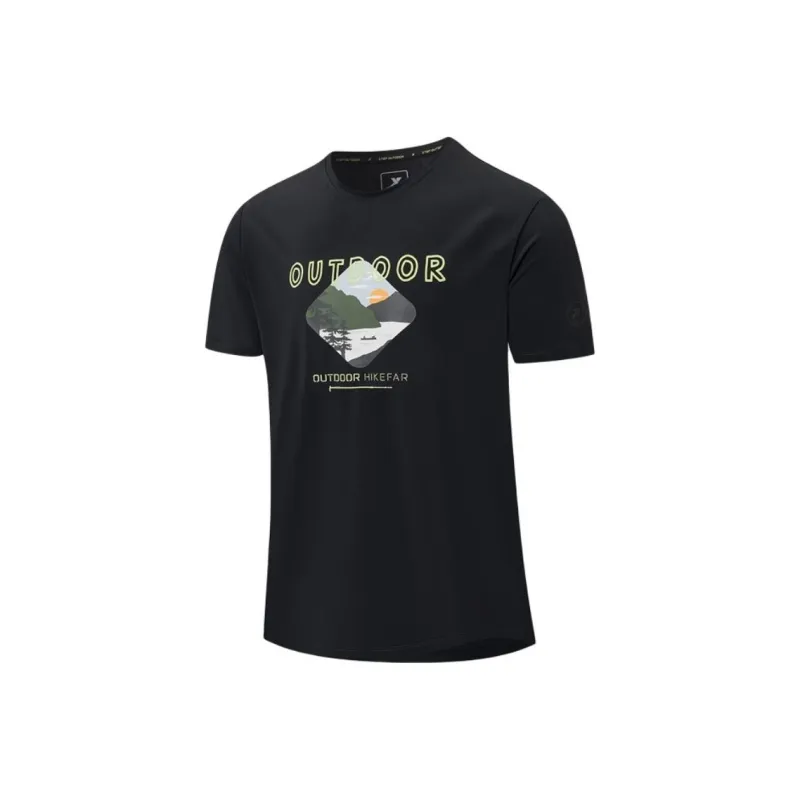XTEP T Shirts Men Jet Black-0