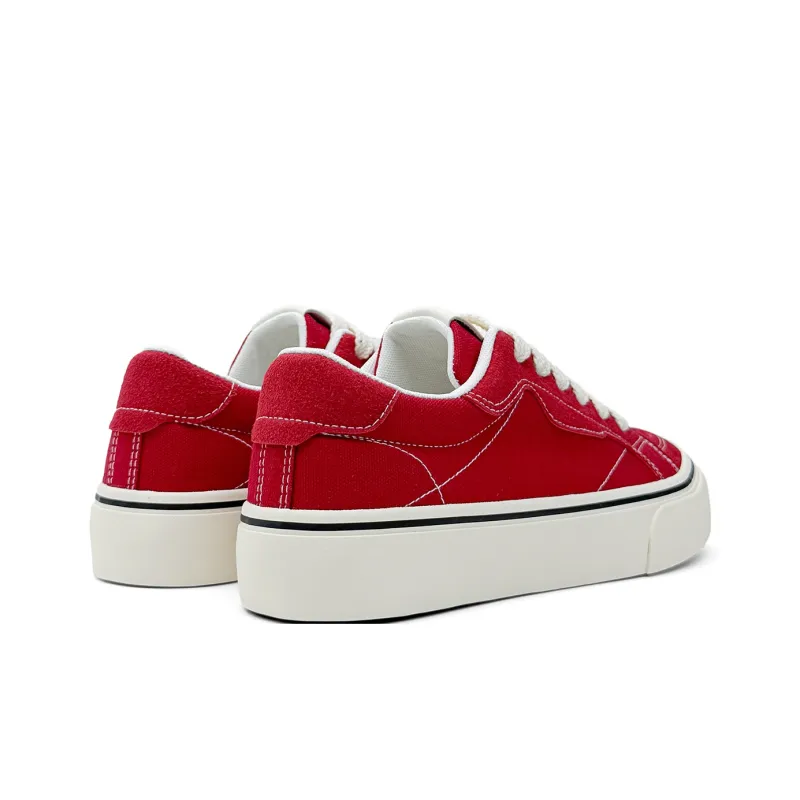 Mengsai Abrasion Resistant Shock Absorbers Low Top Canvas Shoes Men's Angora Red-5