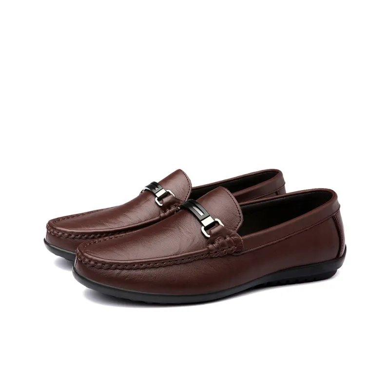 DILIKAN Men's Casual Shoes Men Low Top Black/Brown-7