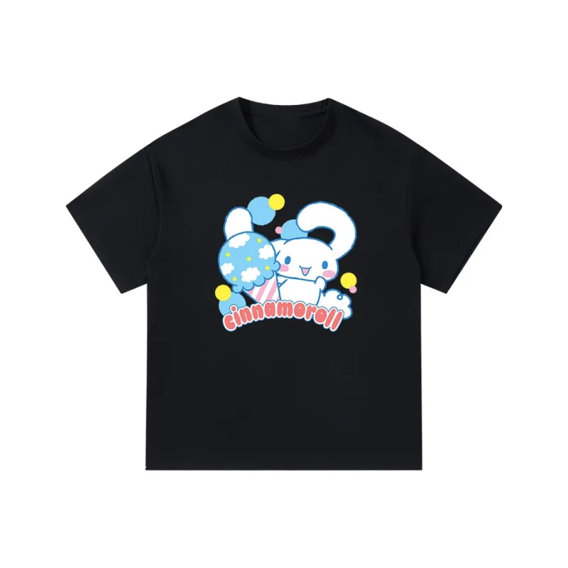Sanrio x CINNAMOROLL Yugui Dog T Shirt Unisex White Heather Gray-9
