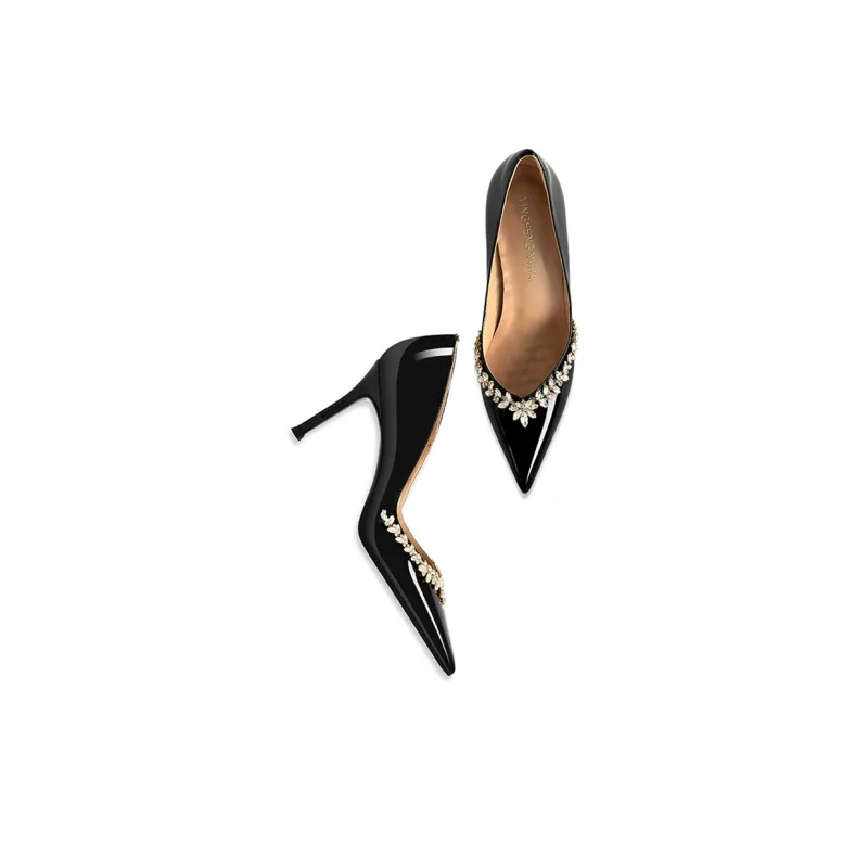 GOSO Slim Heel High Heels Women's Black-3