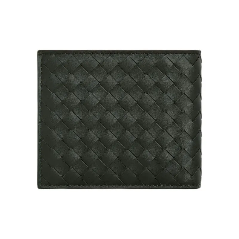Bottega Veneta Intrecciato Cow Leather Wallet Trumpets Men's Dark Green-1