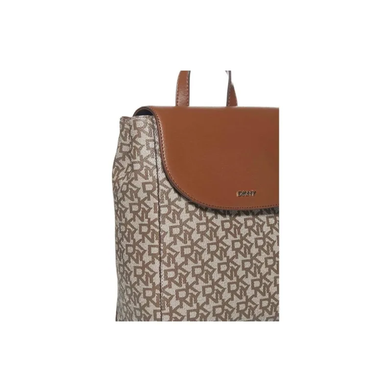 DKNY PVC Polyvinyl Chloride Backpack Women's Brown & Beige-3