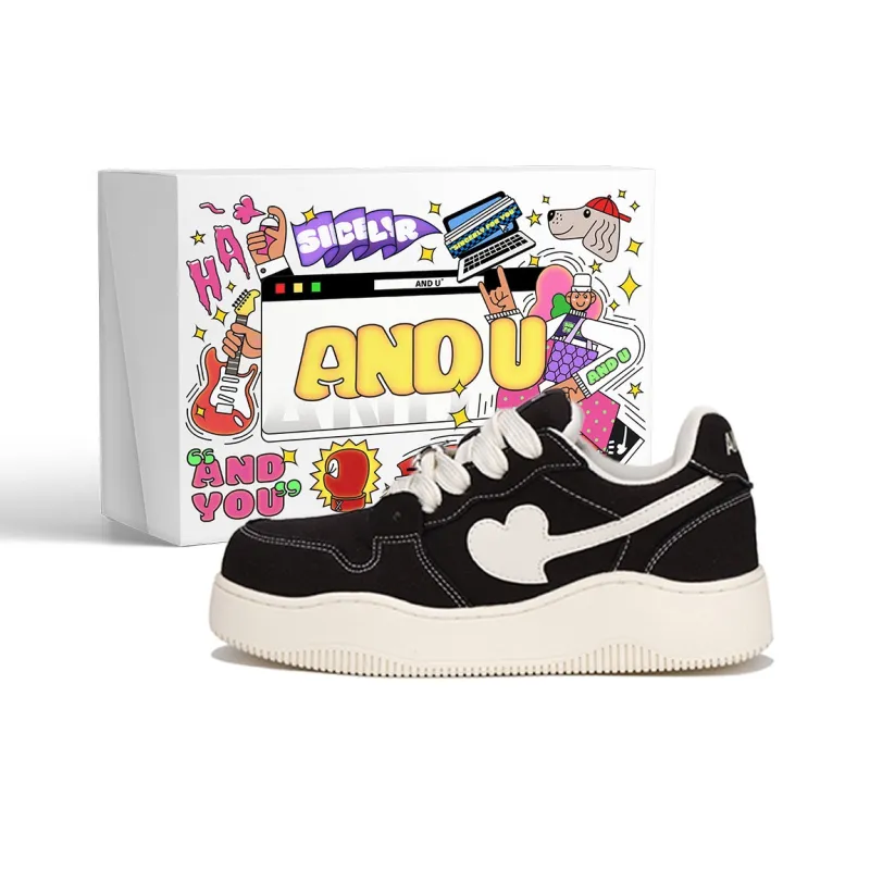 AND U Slip Resistant Cushioning, Abrasion Resistant, Height Increasing Low Top Skateboard Shoes Unisex-22
