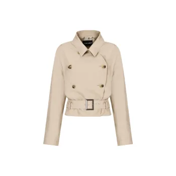 GIORGIO ARMANI Short Double breasted Jacket In Washed Shantung Silk