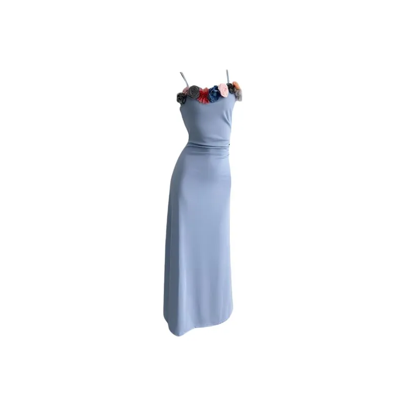 DOKZB Slip Dresses Women's Blue-0