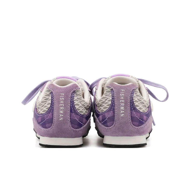 Cat&Sofa Anti Slip Wear Resistant Low Top Casual Shoes Unisex Purple Plaid-4