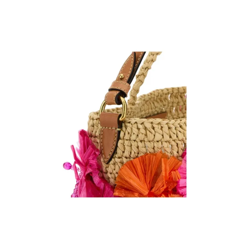 Valentino Raffia Handbag Regular Women's Natural-3