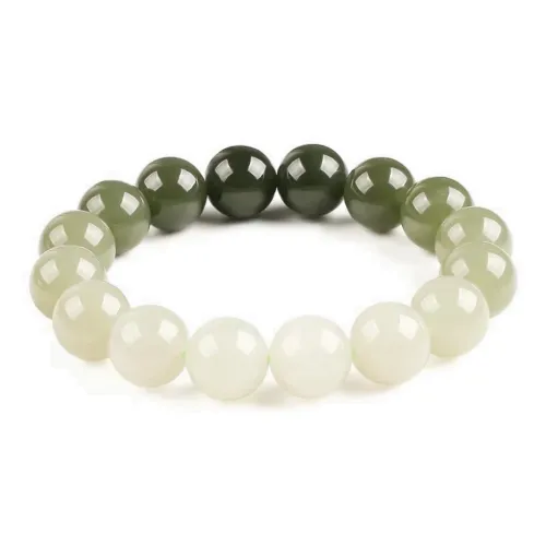 Artisan Lock Heart Jade Bracelets Pale Greenish White Jade Unisex