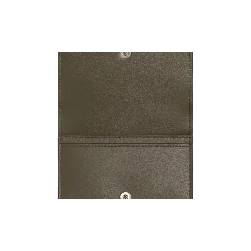 Bottega Veneta Intrecciato Calfskin Card Holder Regular Men's Abyss & Cypress Wood Color-3