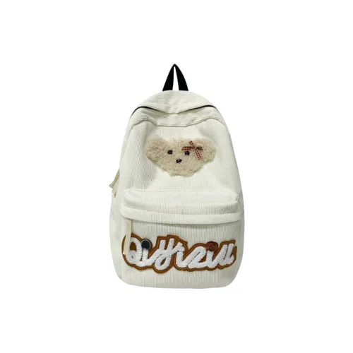 Yalu Corduroy Backpack Women's White/Black