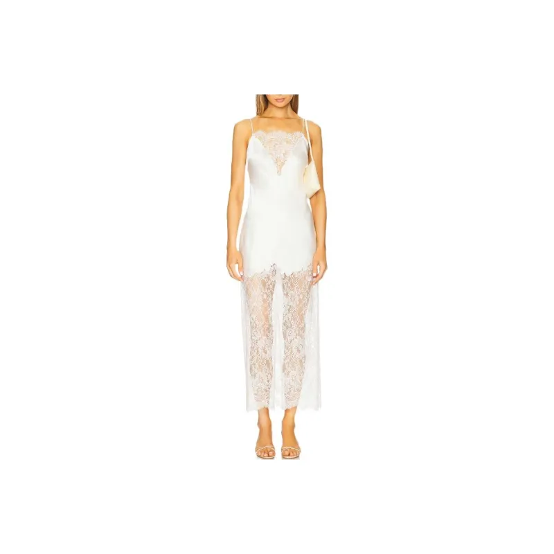 LOVESHACKFANCY Slip Dress Women's White-0