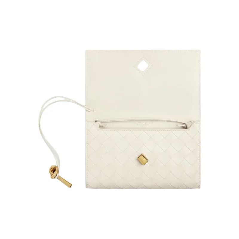 Bottega Veneta Andiamo Series Lambskin Shoulder Bag Women's Sea Salt Color-1