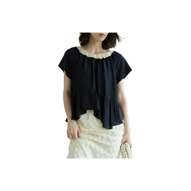 Mu Xiao Xin Shirts Women's Dark Blue-0