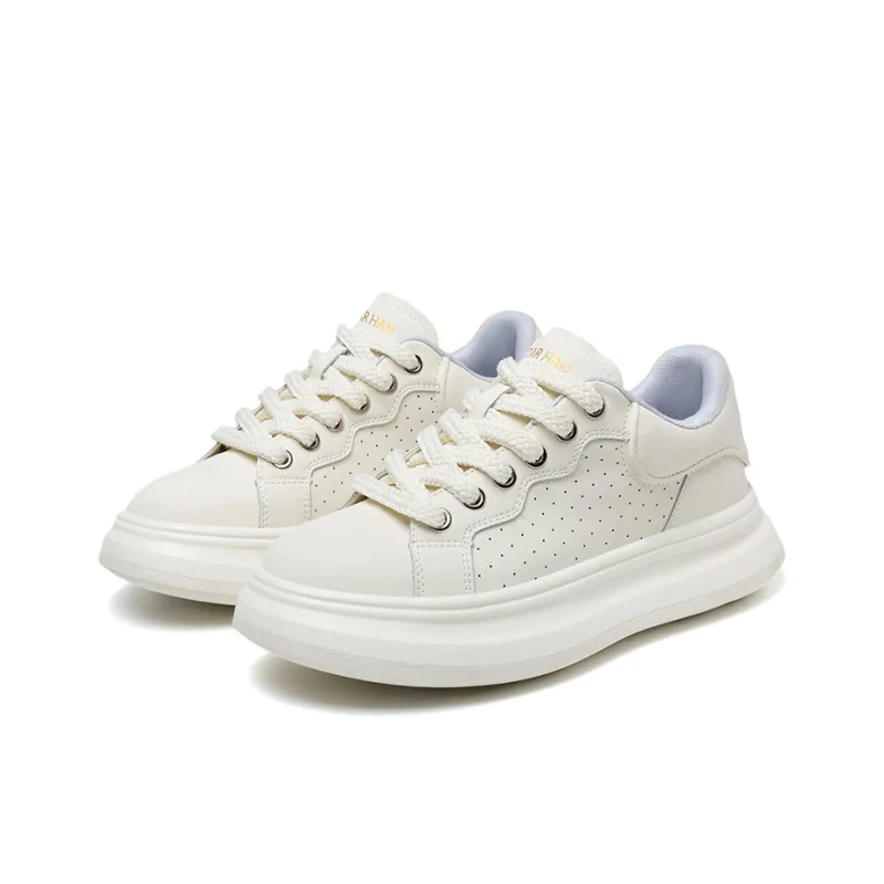 CEDAR HAN Coverage Lightweight Height Increasing Low Top Skateboard Shoes Men's White-1