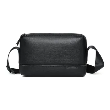 SEPTWOLVES Cow Leather Fanny Pack Medium Size Men's Black