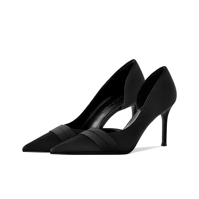GOSO Slim Heel High Heels 8CM Women's Black-1