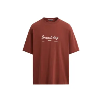 ZARA T Shirts Men Dark Red Color