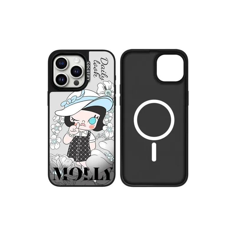 CORBELLATI ABS+PC Material Magnetic Gilded Jasmine Girl Phone Cases Compatible With Apple IPhone 12/13/14/15/16/Pro/Mac-9