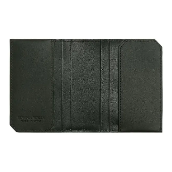 Bottega Veneta Intrecciato Calfskin Card Holder Trumpets Men's Dark Green-2