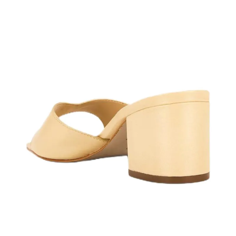 Schutz Slip Resistant Slide Slippers 5cm Women's Beige Yellow-3