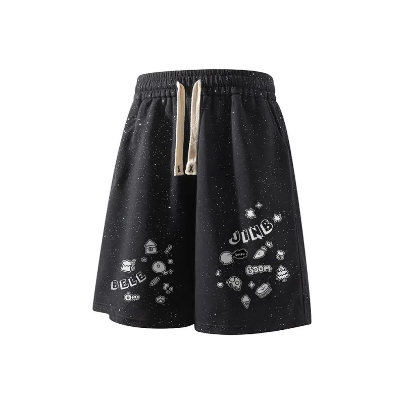 JINBEILE Casual Shorts Unisex Black-0