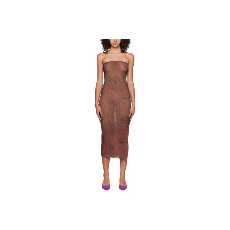 Miaou Sleeveless Dress Women's Brown-0