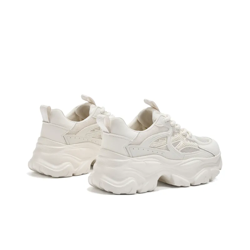 Hotwind Lightweight Breathable Height Increasing Low Top Chunky Sneakers Women's-4