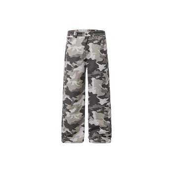 ROBINHOOD Jeans Women's Gray And White Camouflage