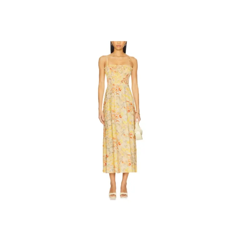 FAITHFULL THE BRAND Slip Dress Women's Floral Yellow-0