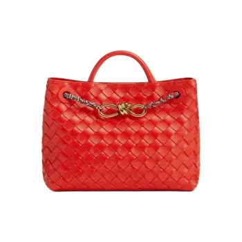 Bottega Veneta Andiamo Series Sheepskin Shoulder Bag, Crossbody Bag, Handbag Trumpets Women's Cherry Tomato Red
