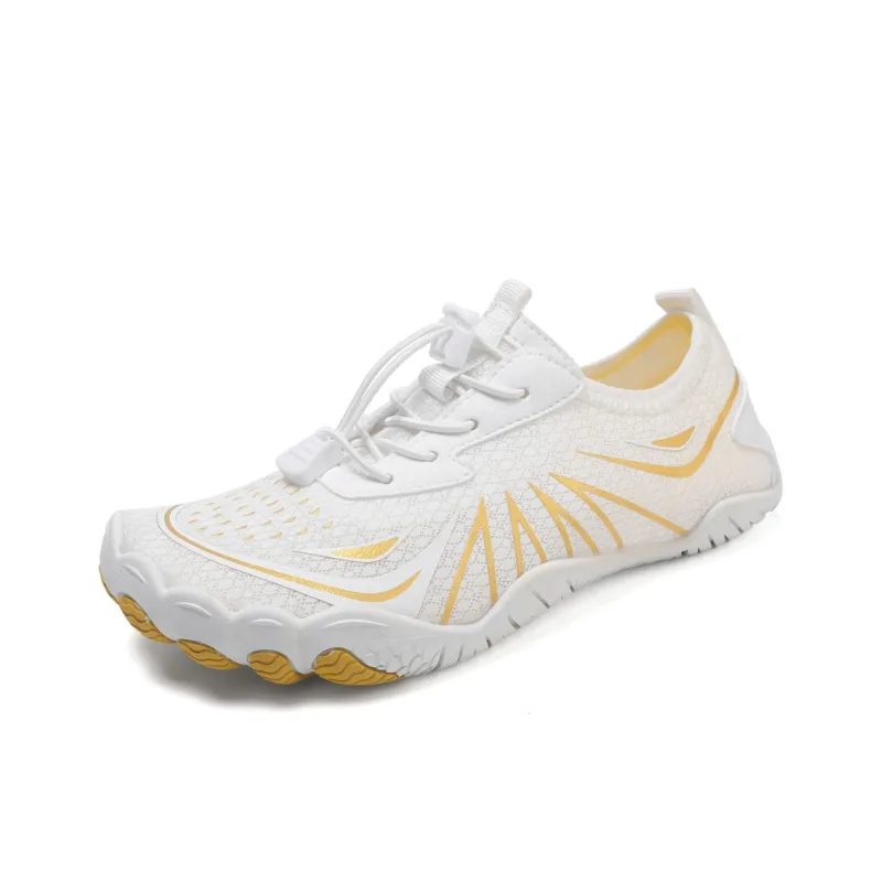 TELENT Odor Resistant Quick Dry Lightweight River Trekking Shoes Unisex White Gold-1