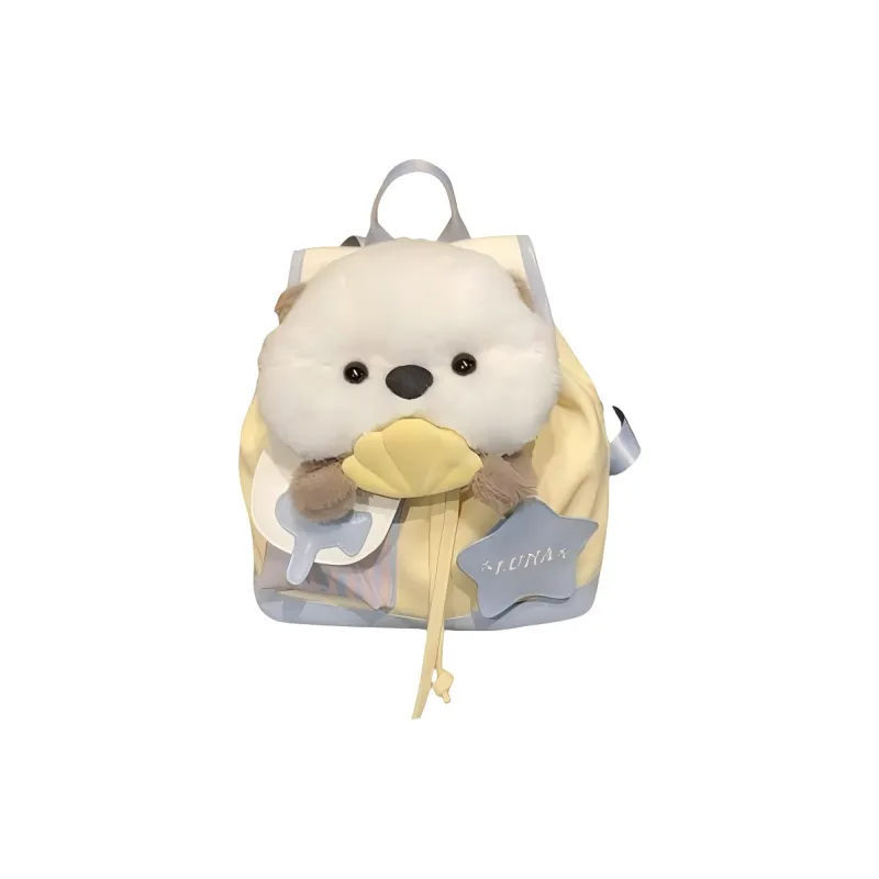 Yalu Nylon Fabric Backpack Unisex White-0