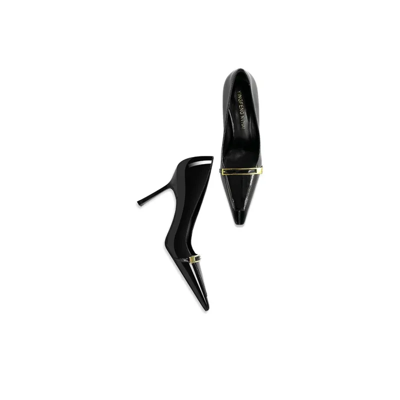 GOSO Slim Heel High Heels Women's Black-3