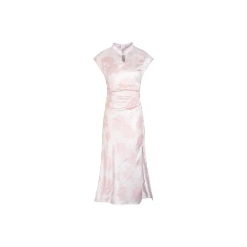 DOKZB Sleeveless Dresses Women's Light Pink