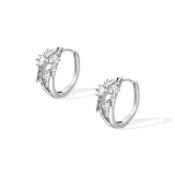 Star Hoop Earrings 1 Pair[S925 Silver]
