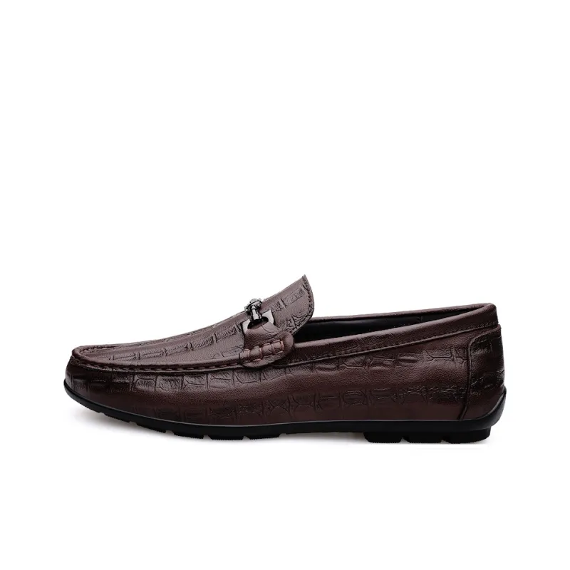 DILIKAN Men's Casual Shoes Men Low Top Black/Brown-7