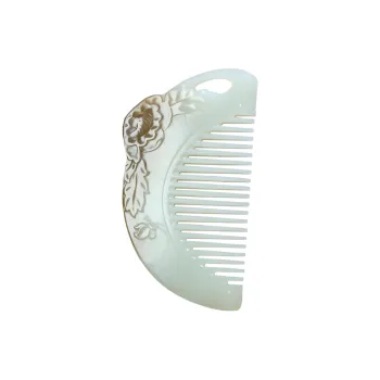 Jade Charm Yao Comb White Jade/Pale Greenish White Jade Women's