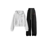 White Heather Gray (Today's Happy Chest Logo)+Black (Today's Happy Pants Logo)