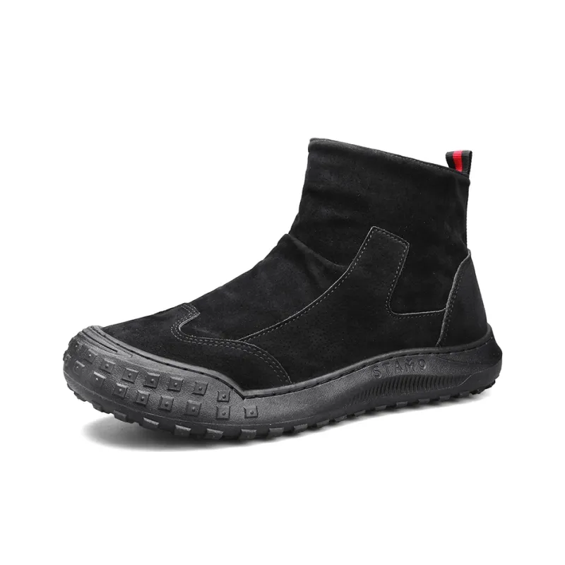 HUANAI Ankle Boots Men Black/Brown/Gray-16