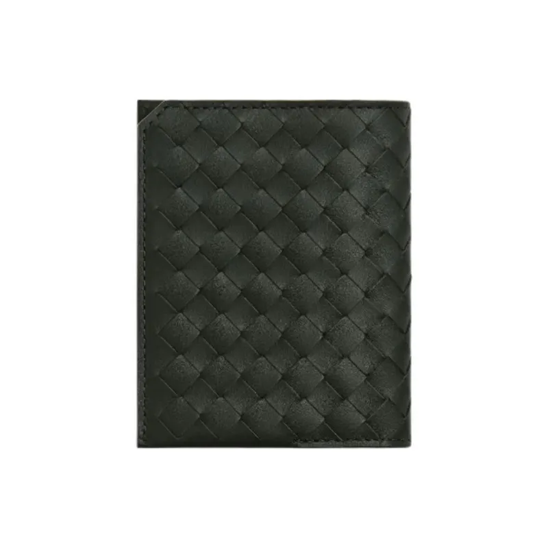 Bottega Veneta Intrecciato Calfskin Card Holder Trumpets Men's Dark Green-1