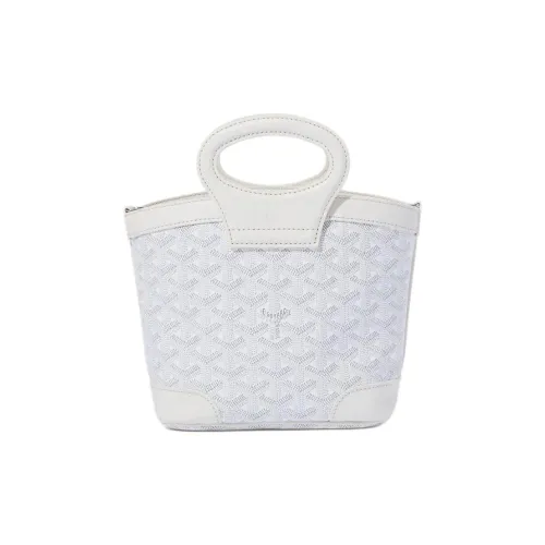 GOYARD Canvas With Cow Leather Canvas Bag, Shoulder Bag, Handbag Mini Women's White