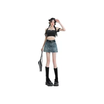 MPOX Denim Short Skirts Women's
